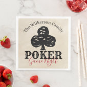 Poker Game Night Vintag Style Clubs Serviette (Beispiel)