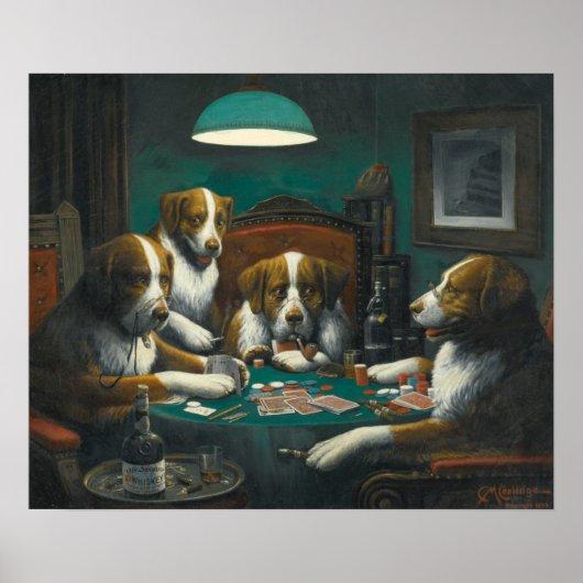 Poker Game von Cassius Marcellus Coolidge (1894) Poster (Vorne)