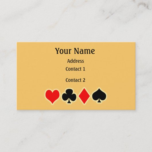 Poker-Geschäfts-Karte Visitenkarte (Vorderseite)