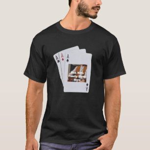 Poker-Geschenk für Papa, 3 Asse individuelles Foto T-Shirt