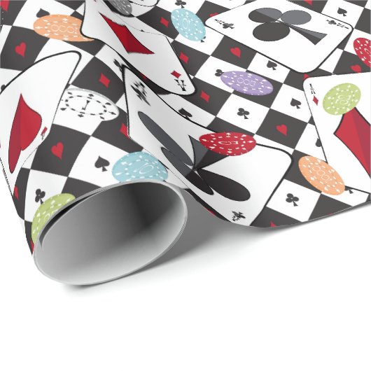 Poker Geschenkpapier (Rolleneckpunkt)