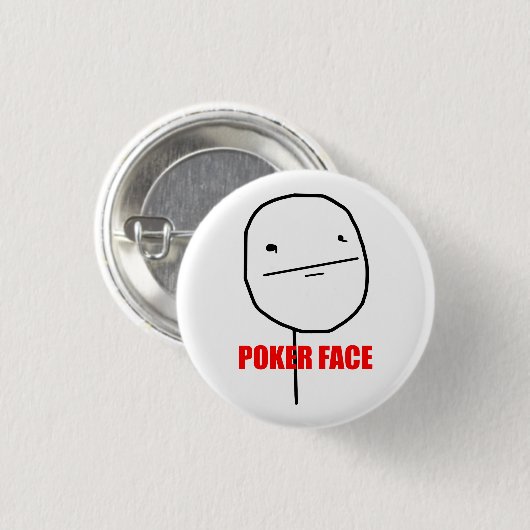 Poker-Gesicht Meme Button (Vorne & Hinten)