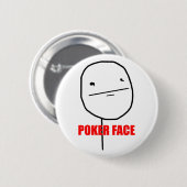 Poker-Gesicht - Pinback Knopf Button (Vorne & Hinten)