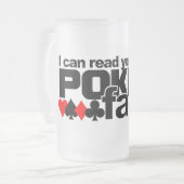 Poker-Gesicht-Tasse Mattglas Bierglas (Vorderseite Links)