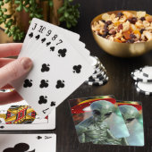 Poker-Gesichts-alien Spielkarten (In Situ)