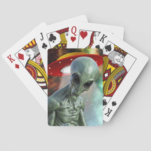 Poker-Gesichts-alien Spielkarten (Rückseite)