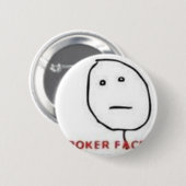 Poker-Gesichts-Raserei-Comic Button (Vorne & Hinten)