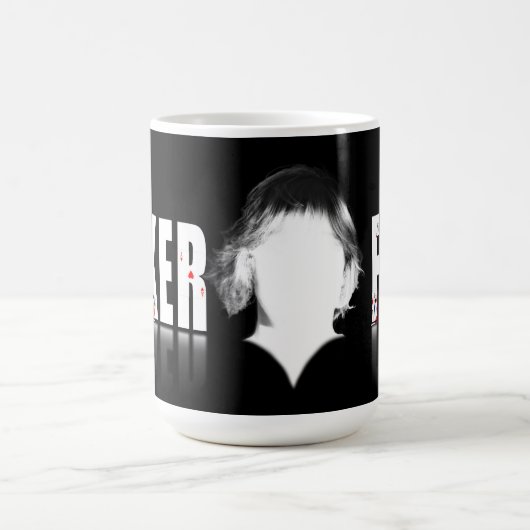 Poker-Gesichtstext mit Leerzeichen Kaffeetasse (Mittel)