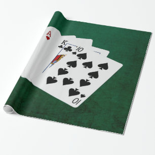 Poker Hand - drei von einer Art - Ass Geschenkpapier
