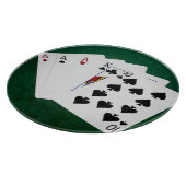 Poker Hand - drei von einer Art - Ass Schneidebrett (Ecke)