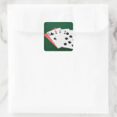Poker Hand - Hand des Toten Quadratischer Aufkleber (Tasche)
