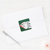 Poker Hand - Hand des Toten Quadratischer Aufkleber (Umschlag)