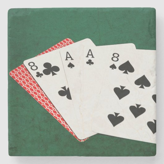 Poker Hand - Hand des Toten Steinuntersetzer (Vorderseite)