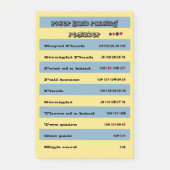 Poker Hand Ranking Erinnerung Blu & Gelb Streifen Post-it Klebezettel (Vorderseite)