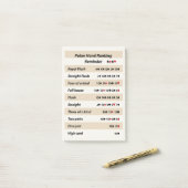 Poker Hand Ranking Erinnerung mit Beige Streifen Post-it Klebezettel (Auf Schreibtisch)