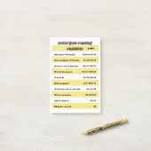 Poker Hand Ranking Erinnerung mit gelben Streifen Post-it Klebezettel (Auf Schreibtisch)