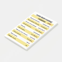 Poker Hand Ranking Erinnerung mit gelben Streifen Post-it Klebezettel