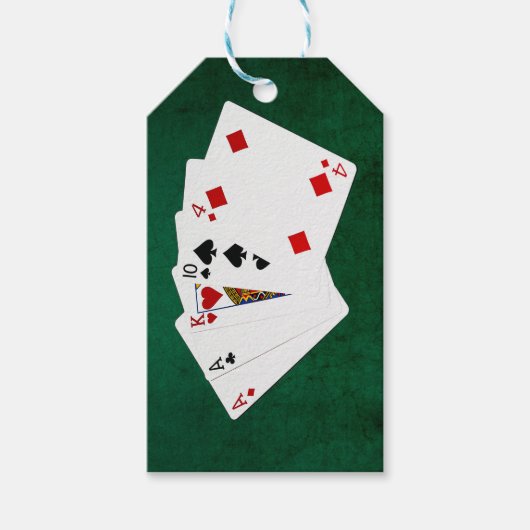 Poker Hände - eine Seite - As Geschenkanhänger (Vorderseite)