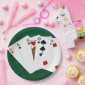 Poker Hände - eine Seite - As Pappteller (Party)
