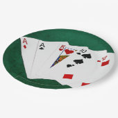 Poker Hände - eine Seite - As Pappteller (Schrägansicht)