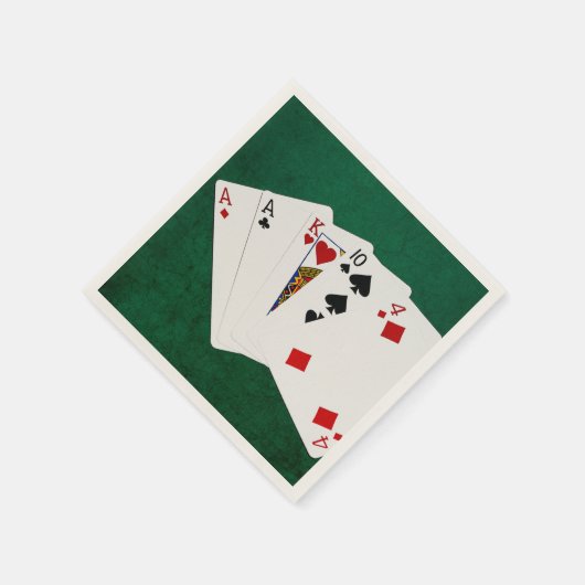 Poker Hände - eine Seite - As Serviette (Ecke)