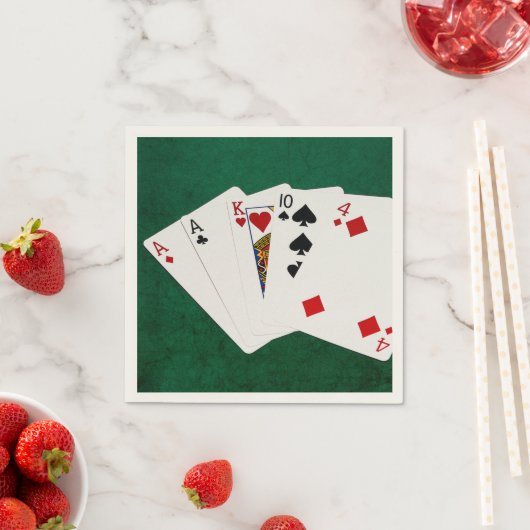 Poker Hände - eine Seite - As Serviette (Beispiel)