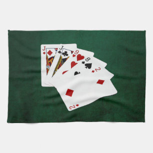 Poker Hände - Eine Seite - Jack Geschirrtuch