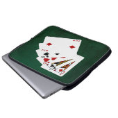 Poker Hände - Eine Seite - Jack Laptopschutzhülle (Vorne Knopf)