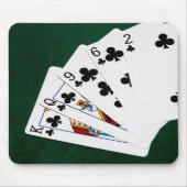 Poker Hände - Flush - Clubs Anzug Mousepad (Vorne)