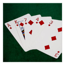 Poker Hände - Flush - Diamanten Anzug