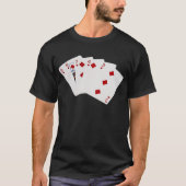 Poker Hände - Flush - Diamanten Anzug T-Shirt (Vorderseite)