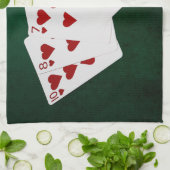 Poker Hände - Flush - Herz-Anzug Küchentuch (Gefaltet)