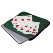 Poker Hände - Flush - Herz-Anzug Laptopschutzhülle (Vorne Knopf)