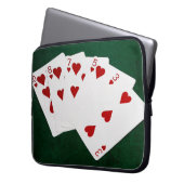 Poker Hände - Flush - Herz-Anzug Laptopschutzhülle (Vorderseite Links)