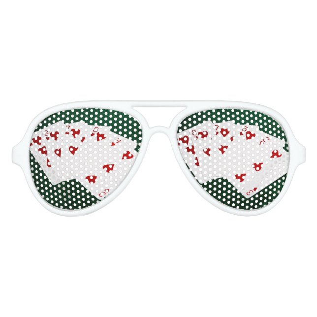 Poker Hände - Flush - Herz-Anzug Sonnenbrille (Vorderseite)
