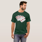 Poker Hände - Flush - Herz-Anzug T-Shirt (Vorne ganz)