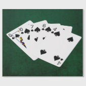 Poker Hände - Flush - Spades Anzug Geschenkpapier (Flach)