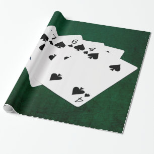 Poker Hände - Flush - Spades Anzug Geschenkpapier