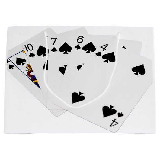 Poker Hände - Flush - Spades Anzug Große Geschenktüte (Vorderseite)