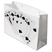 Poker Hände - Flush - Spades Anzug Große Geschenktüte (Rückseite Schrägansicht)