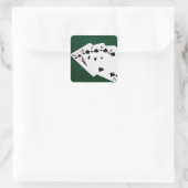 Poker Hände - Flush - Spades Anzug Quadratischer Aufkleber (Tasche)