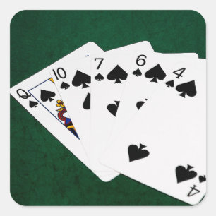 Poker Hände - Flush - Spades Anzug Quadratischer Aufkleber