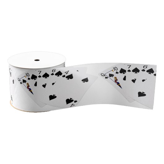 Poker Hände - Flush - Spades Anzug Ripsband (Spule)