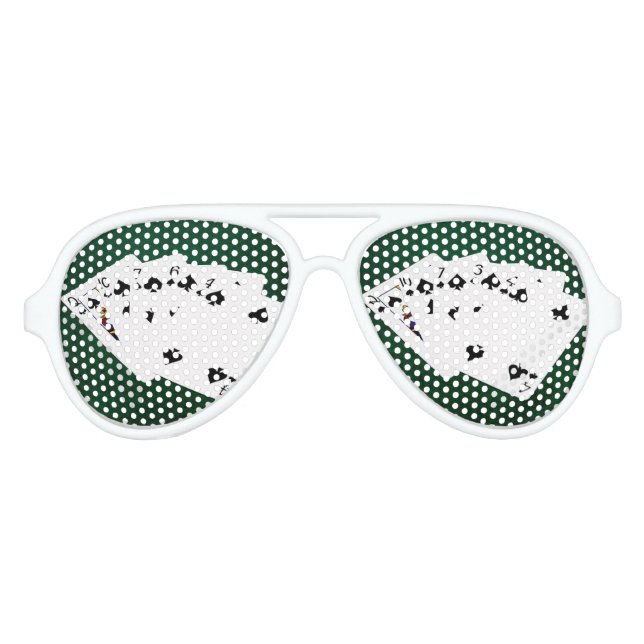Poker Hände - Flush - Spades Anzug Sonnenbrille (Vorderseite)