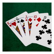 Poker Hände - gerade - König bis neun