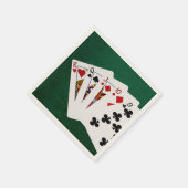 Poker Hände - gerade - König bis neun Serviette (Ecke)