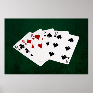 Poker Hände - gerade - zehn bis sechs Poster