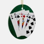 Poker Hände - gerade - zwischen 1 und 10 Keramikornament (Rechts)
