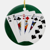 Poker Hände - gerade - zwischen 1 und 10 Keramikornament (Hinten)