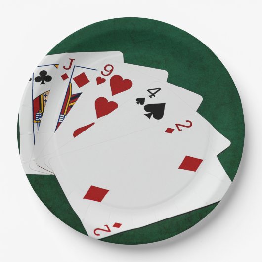Poker-Hände - hohe Karte - König Pappteller (Vorderseite)